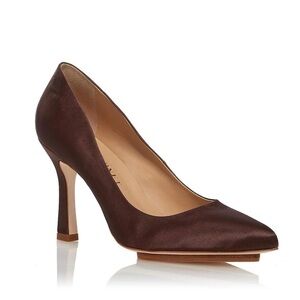 SALONE MONET Anita Dressy Slip On Pump in Brown Satin - NWT